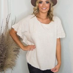 UMGEE Oatmeal Linen Top New Arrivals