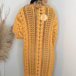 Umgee Mustard Knit Sweater Cardigan Tops 7 Umgee Mustard Knit Sweater Cardigan Tops