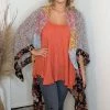 UMGEE Black Floral Kimono Tops