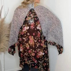 UMGEE Black Floral Kimono Tops 7 UMGEE Black Floral Kimono Tops