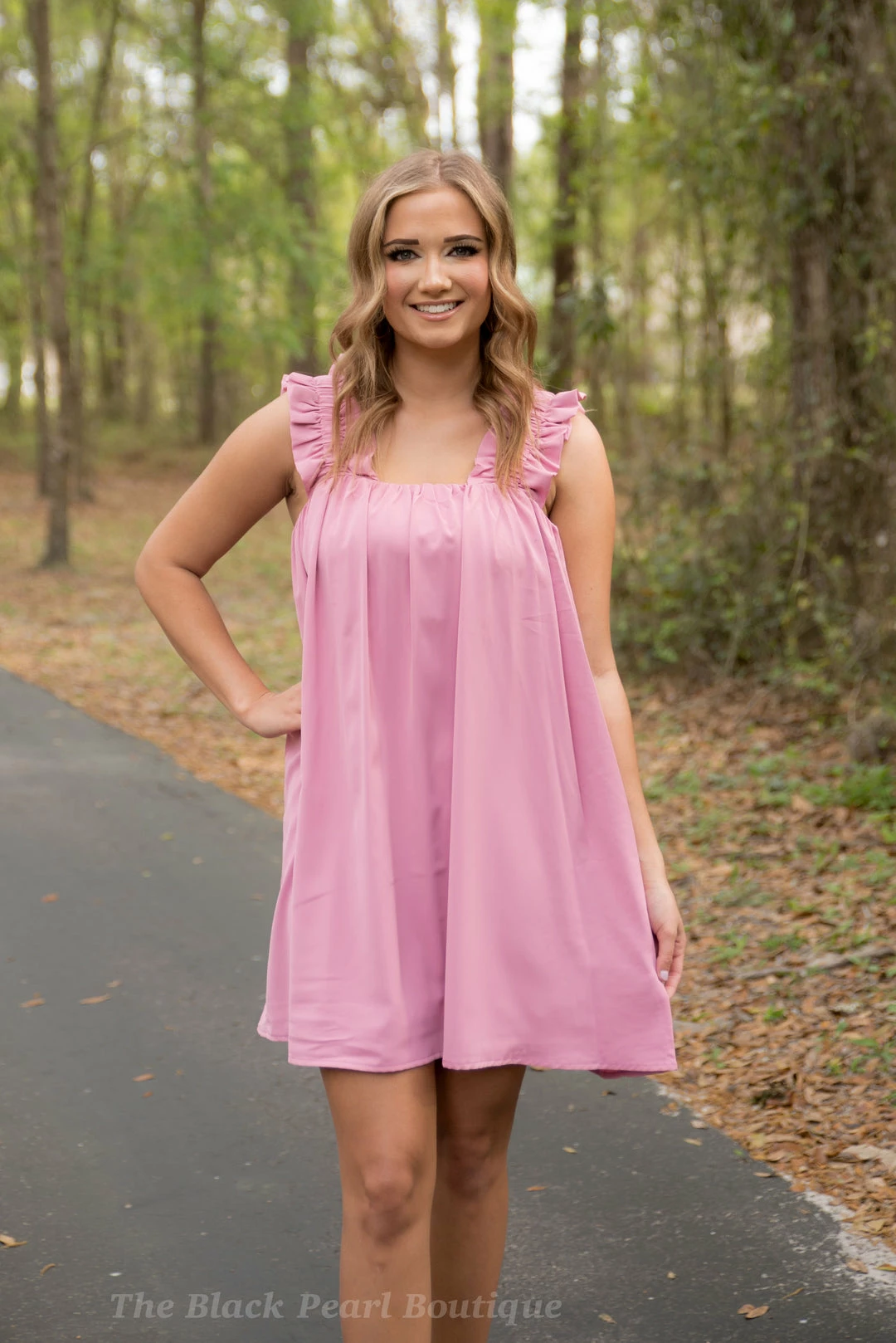 Entro Pink Square Neck Dress 1 Entro Pink Square Neck Dress