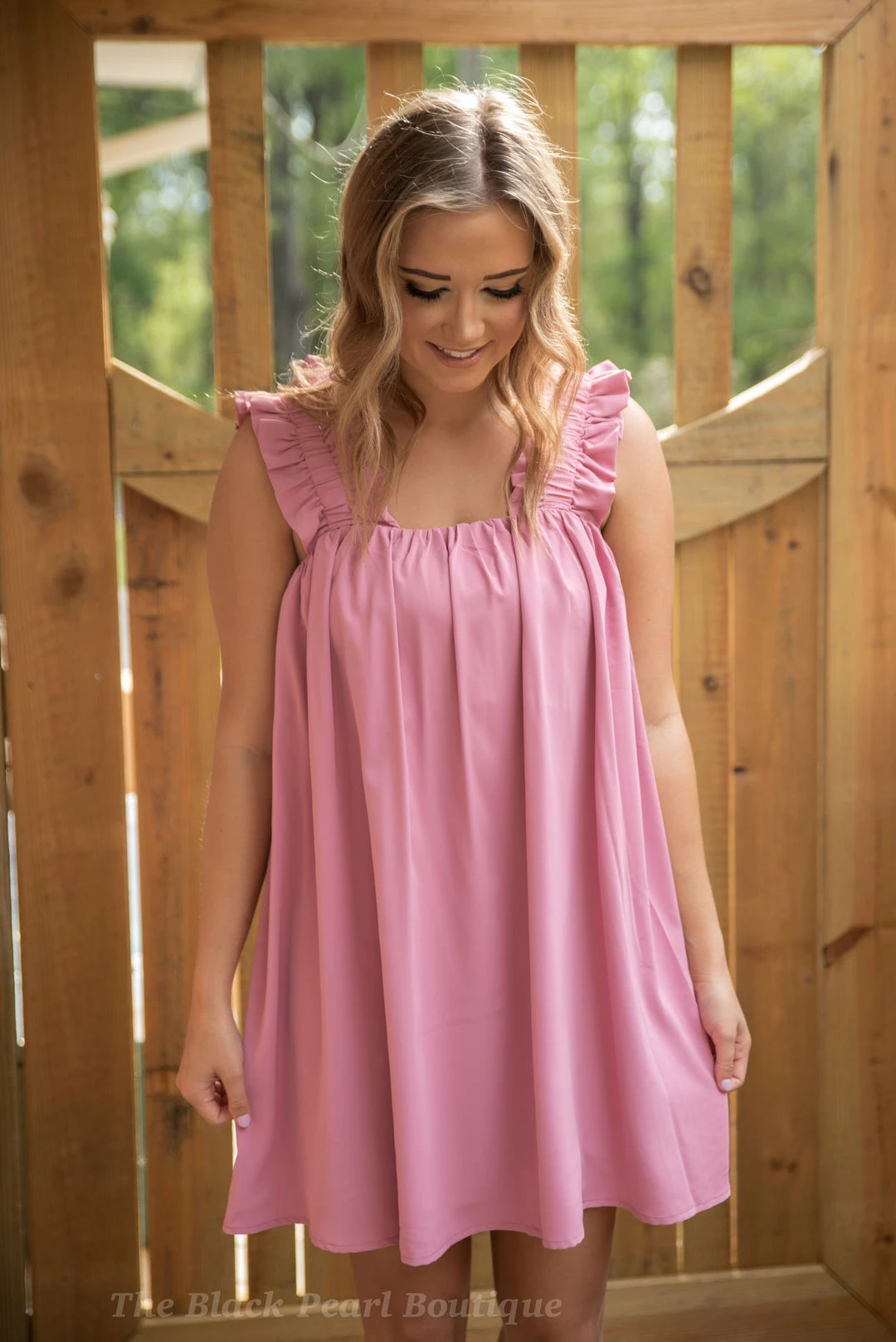 Entro Pink Square Neck Dress 4 Entro Pink Square Neck Dress