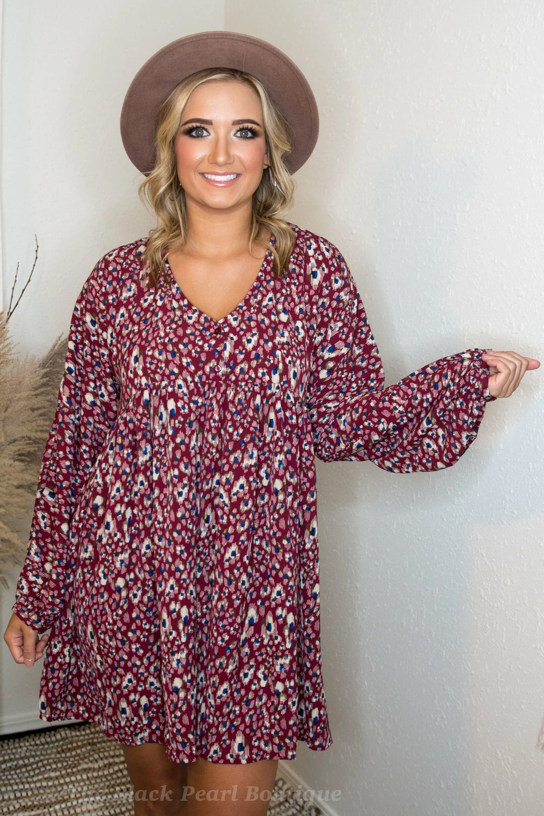 UMGEE Wine Animal Print Dress Dresses 3 UMGEE Wine Animal Print Dress Dresses