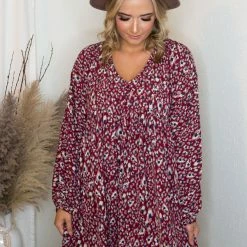 UMGEE Wine Animal Print Dress Dresses 10 UMGEE Wine Animal Print Dress Dresses