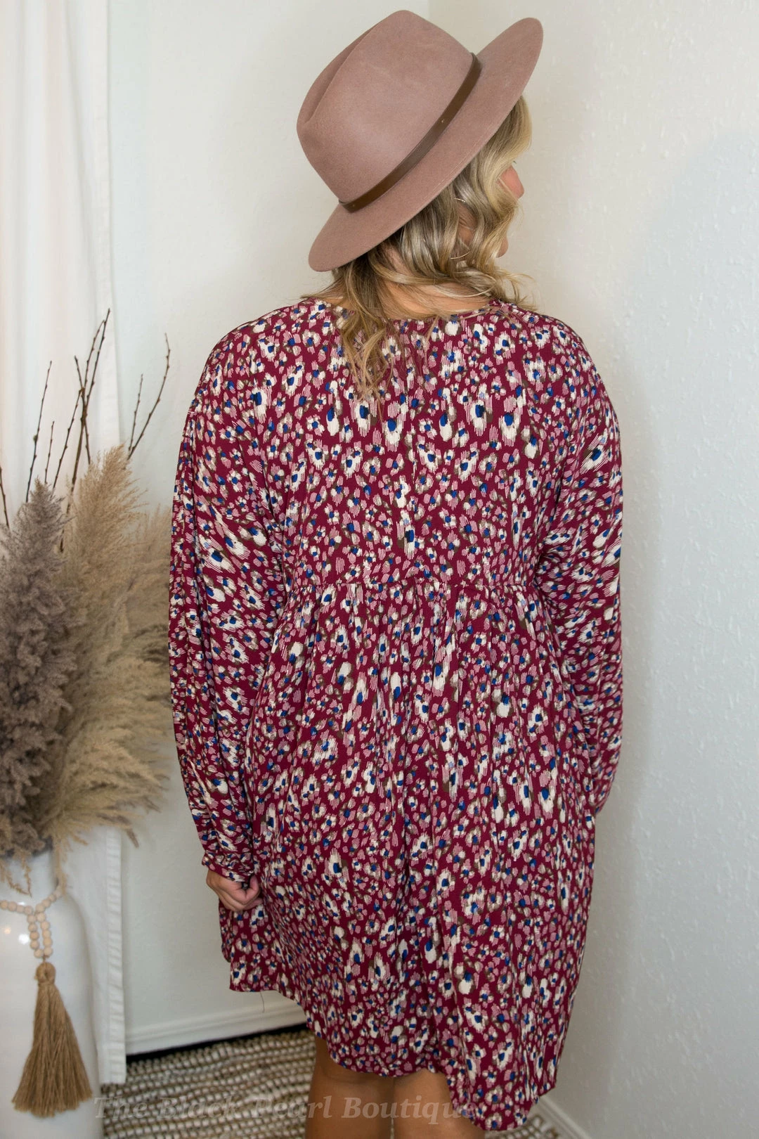 UMGEE Wine Animal Print Dress Dresses 6 UMGEE Wine Animal Print Dress Dresses