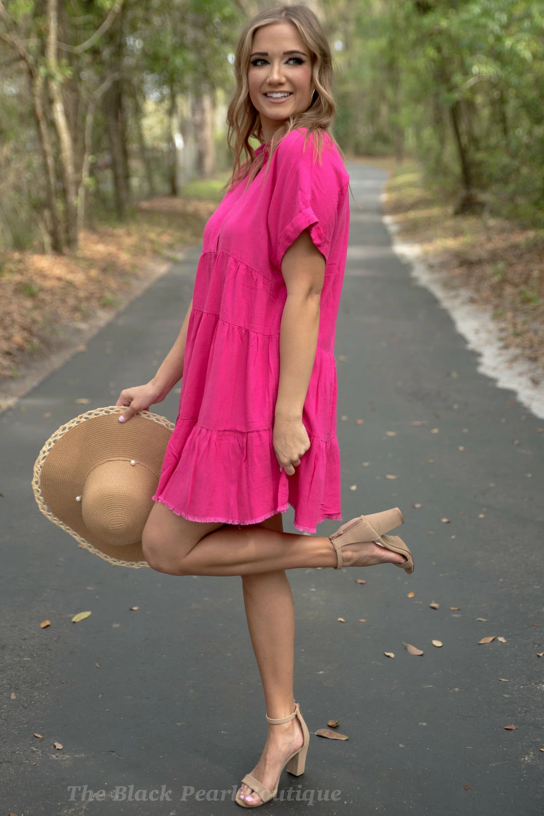 UMGEE Hot Pink V Neck Dress New Arrivals 2 UMGEE Hot Pink V Neck Dress New Arrivals