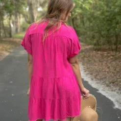 UMGEE Hot Pink V Neck Dress New Arrivals 6 UMGEE Hot Pink V Neck Dress New Arrivals