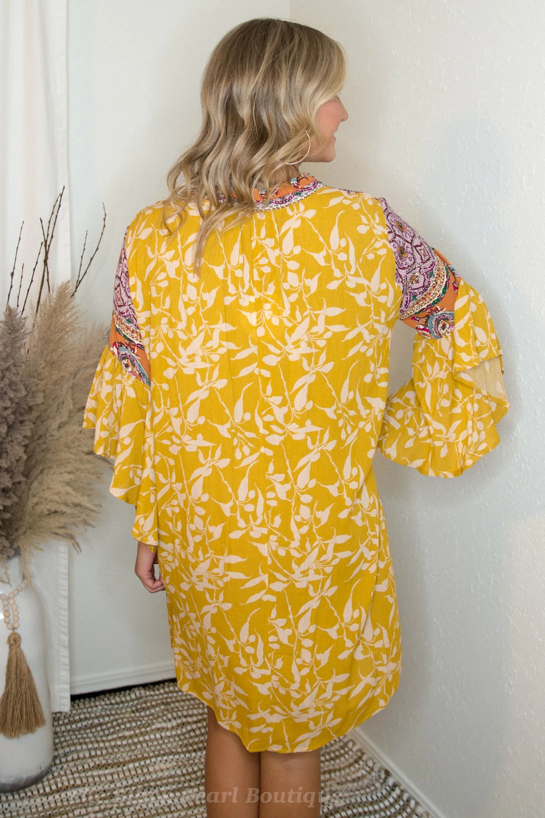 UMGEE Dresses Mixed Print Bell Sleeve Dress 4 UMGEE Dresses Mixed Print Bell Sleeve Dress