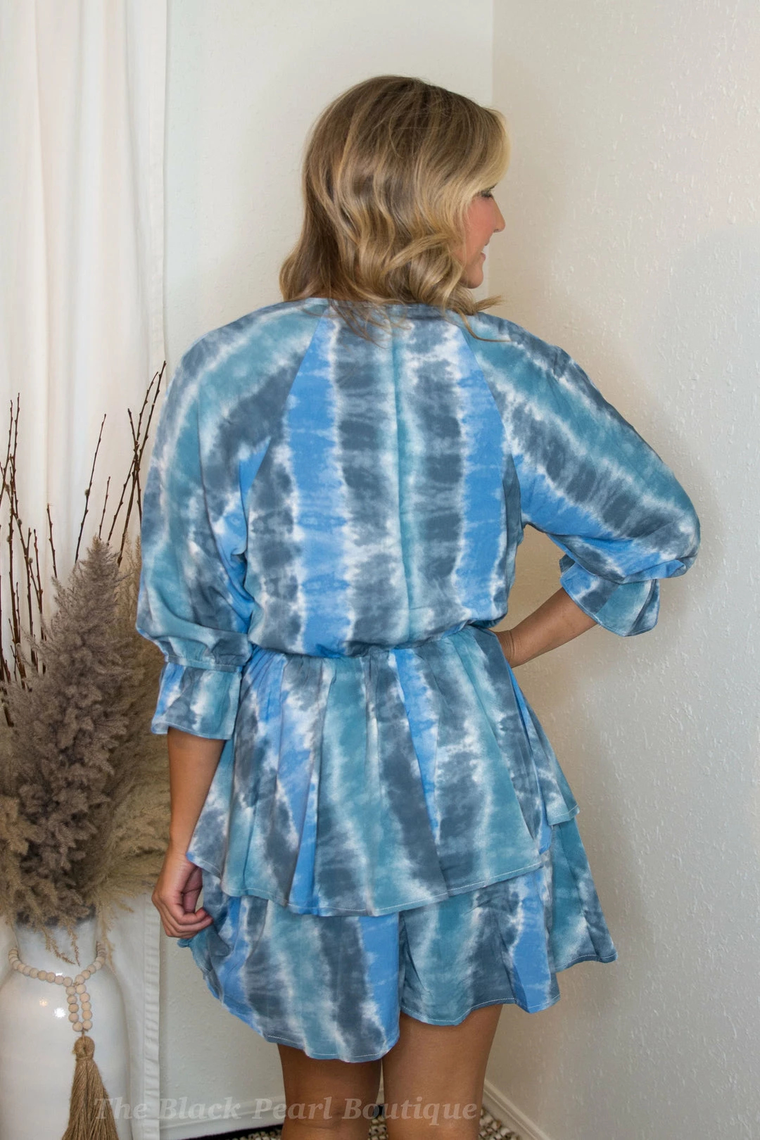 UMGEE Dresses Blue/Grey Tie Dye Dress 4 UMGEE Dresses Blue/Grey Tie Dye Dress