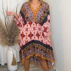 UMGEE Dresses Multi Print High/Low Dress