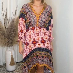 UMGEE Dresses Multi Print High/Low Dress