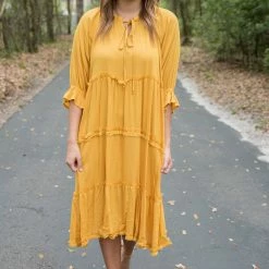 UMGEE Dresses Golden Midi Dress
