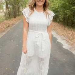 Entro White Eyelet Lace Maxi Final Sale