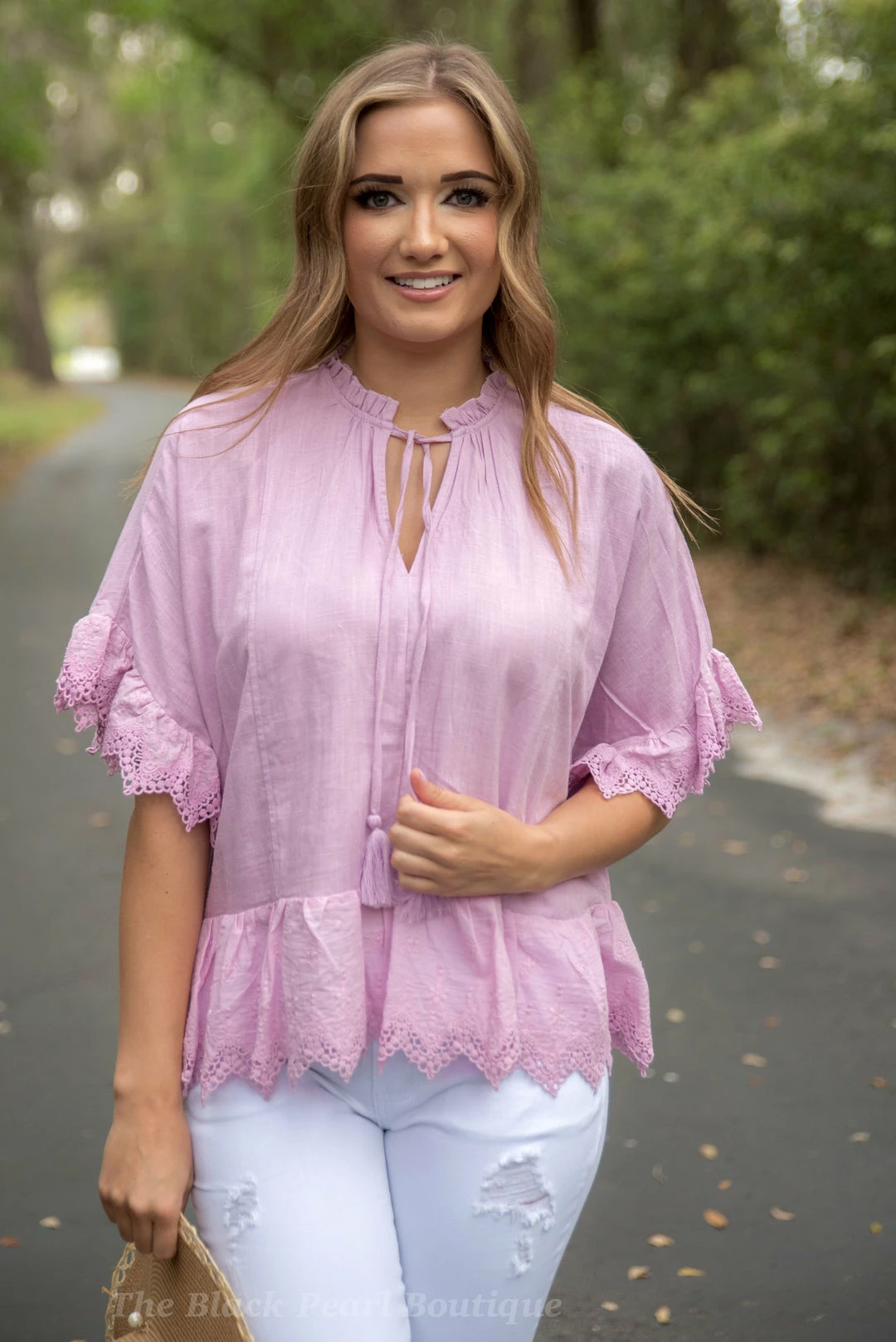 UMGEE Final Sale Lavender Linen V Neck Top 1 UMGEE Final Sale Lavender Linen V Neck Top