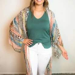 Gigio Final Sale Blush Animal Print Kimono