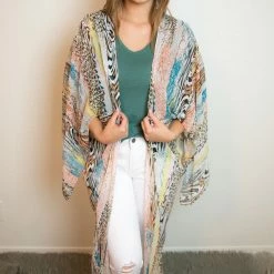 Gigio Final Sale Blush Animal Print Kimono