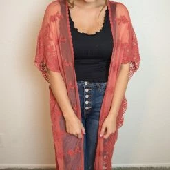 Hyfve Clay Lace Kimono Tops
