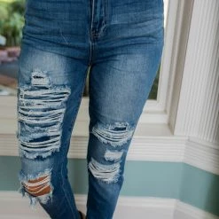 YMI High Rise Rip & Tear Jeans Bottoms