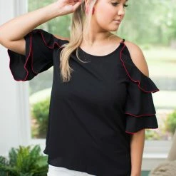 UMGEE Black Cold Shoulder Top 7 UMGEE Black Cold Shoulder Top