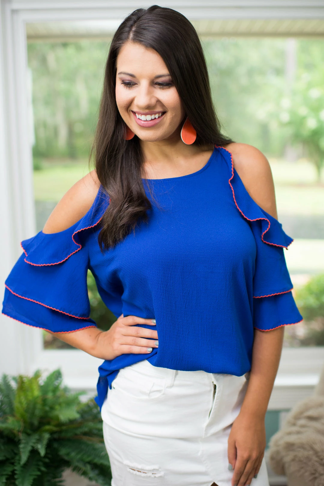 UMGEE Game Day! Royal Blue Cold Shoulder Top 2 UMGEE Game Day! Royal Blue Cold Shoulder Top