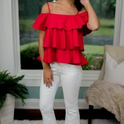 Rethem Game Day! Red Ruffle Top