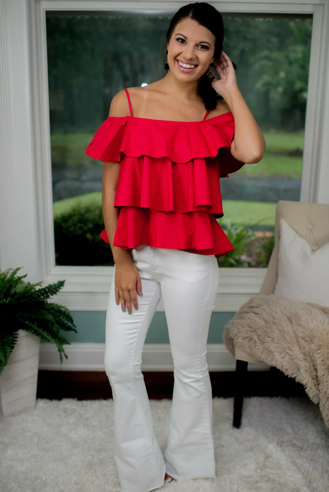 Rethem Game Day! Red Ruffle Top 2 Rethem Game Day! Red Ruffle Top