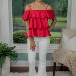 Rethem Game Day! Red Ruffle Top