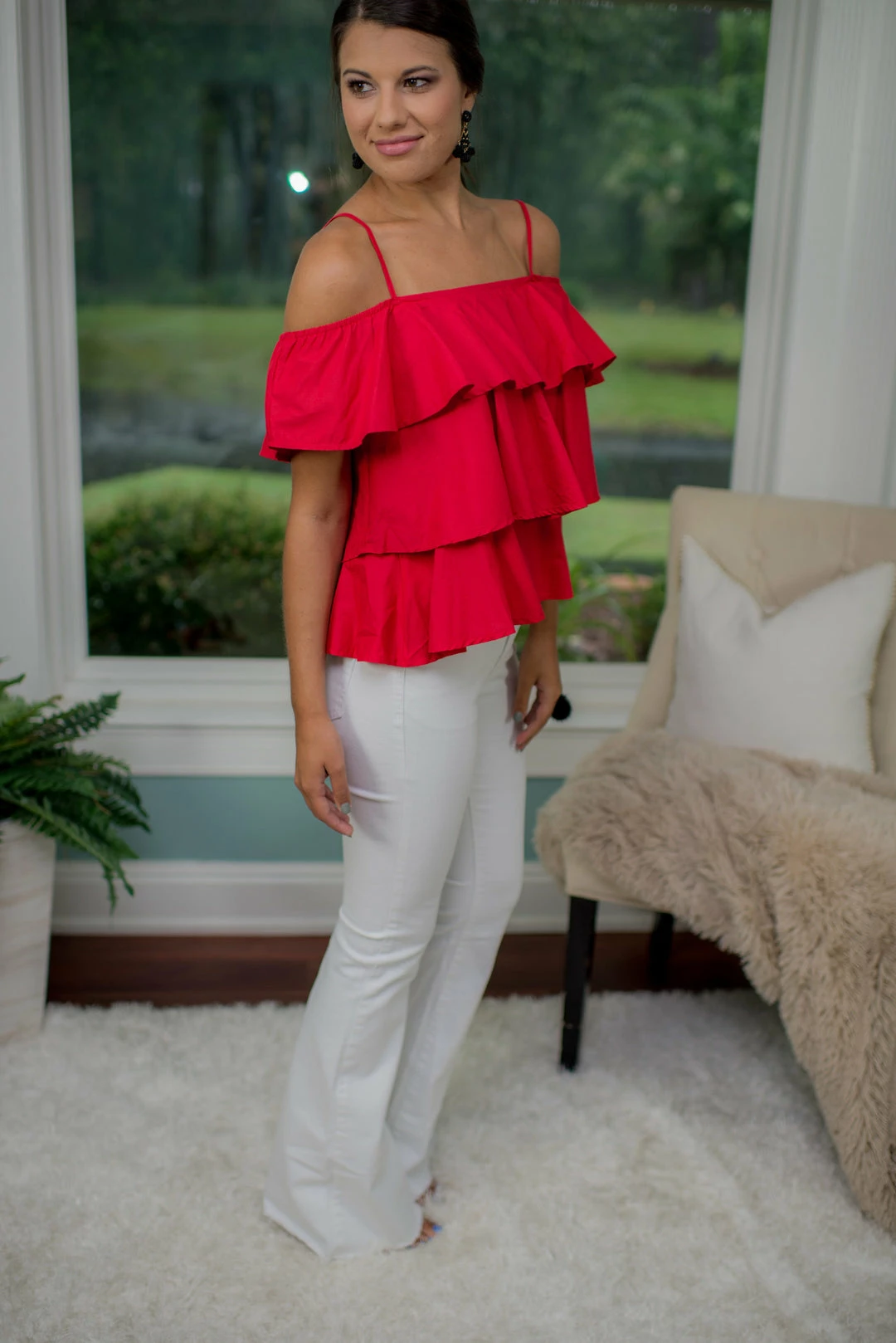 Rethem Game Day! Red Ruffle Top 4 Rethem Game Day! Red Ruffle Top
