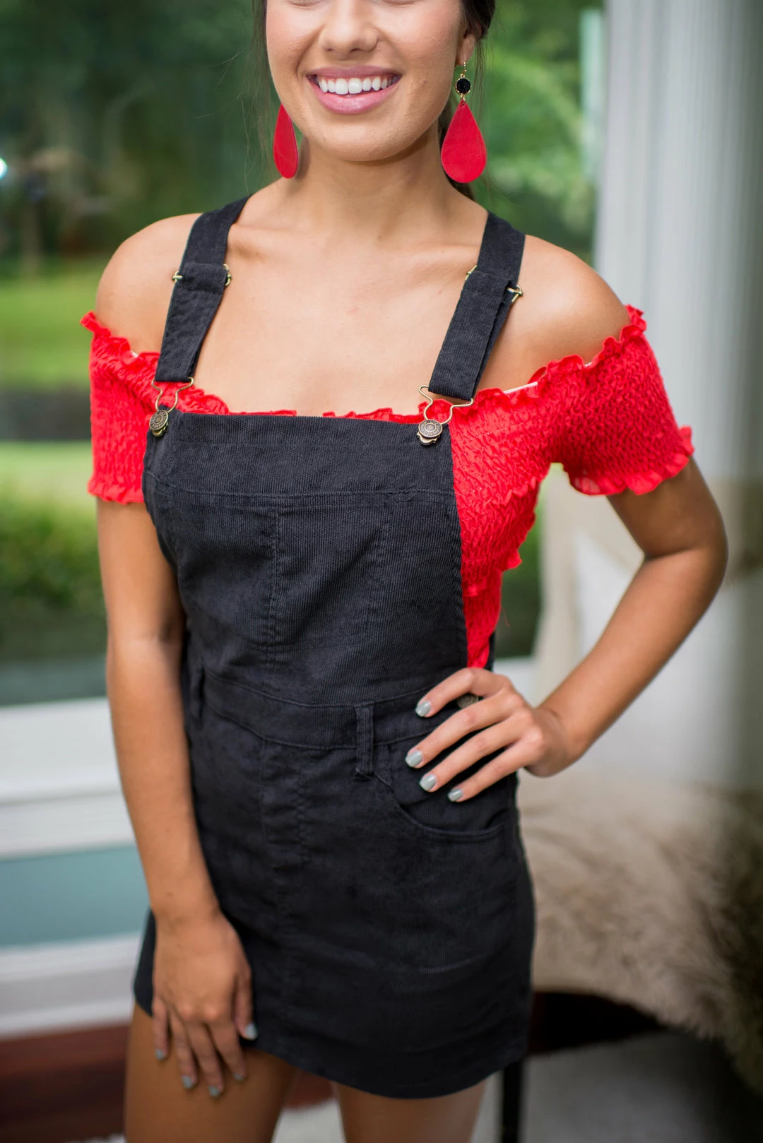 Uniq Black Corduroy Overall Skirt Game Day! 4 Uniq Black Corduroy Overall Skirt Game Day!