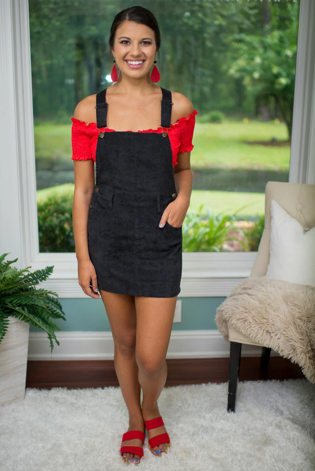 Uniq Black Corduroy Overall Skirt Game Day! 5 Uniq Black Corduroy Overall Skirt Game Day!