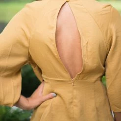 Glam Mustard Tie Top