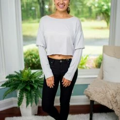 Hyfve Cloud Long Sleeve Crop Top Final Sale