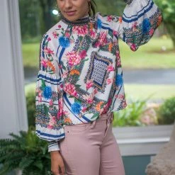 Flying Tomato Final Sale Ivory Floral Print Top