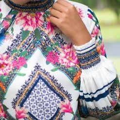 Flying Tomato Final Sale Ivory Floral Print Top