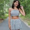 Hyfve Pink/Green/Black Striped 2 Piece Set Final Sale