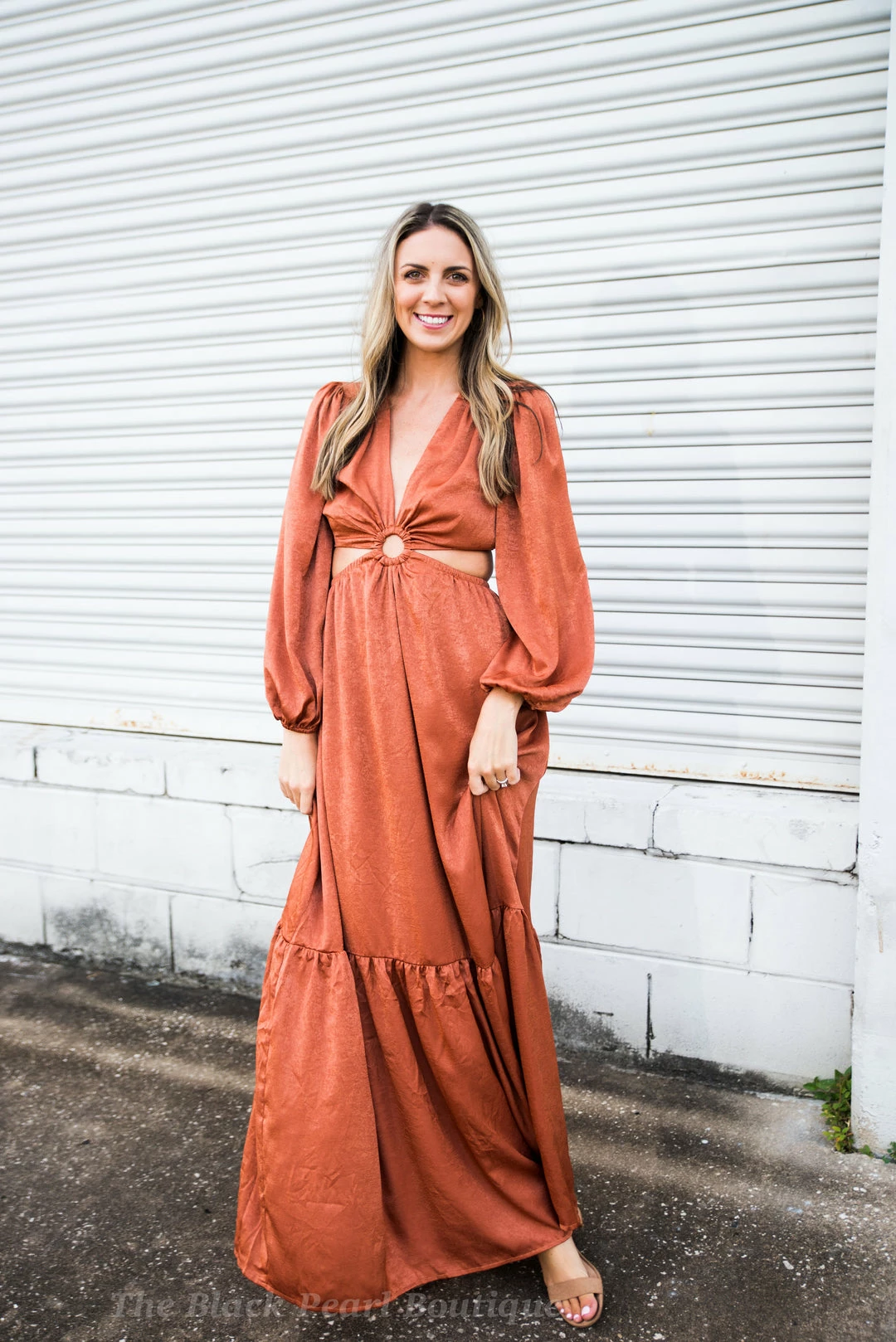 Peach Love Rust Satin Maxi 2 Peach Love Rust Satin Maxi