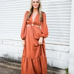 Peach Love Rust Satin Maxi 7 Peach Love Rust Satin Maxi