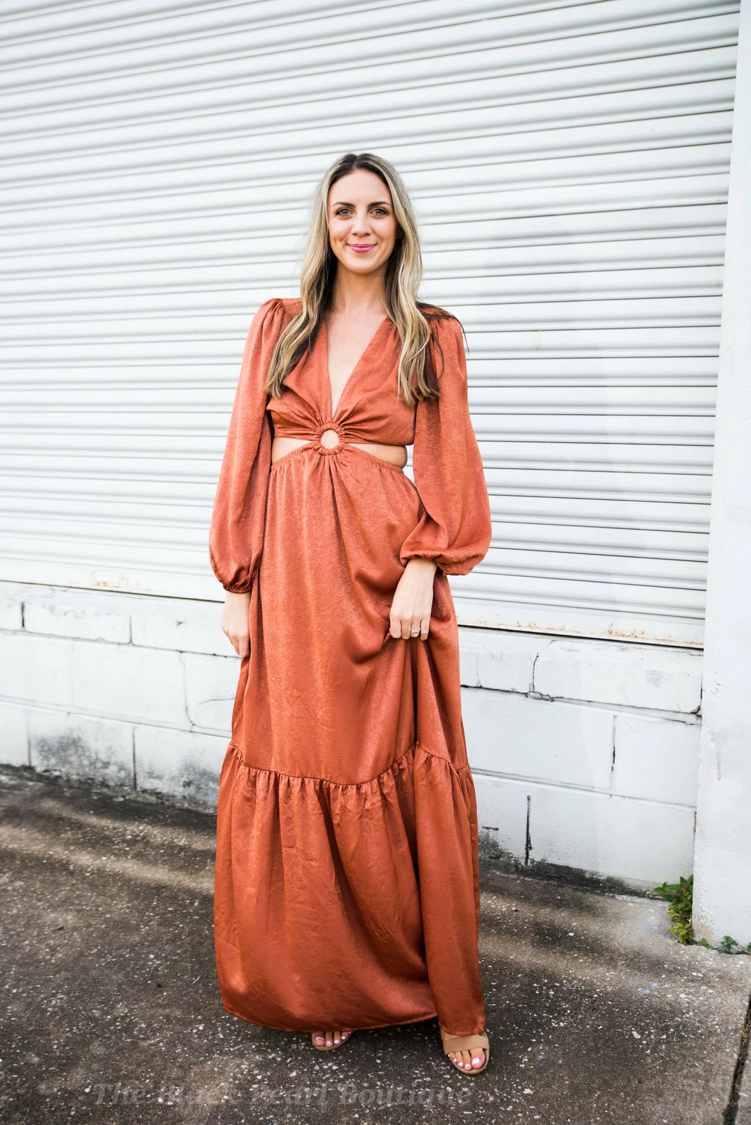 Peach Love Rust Satin Maxi 3 Peach Love Rust Satin Maxi