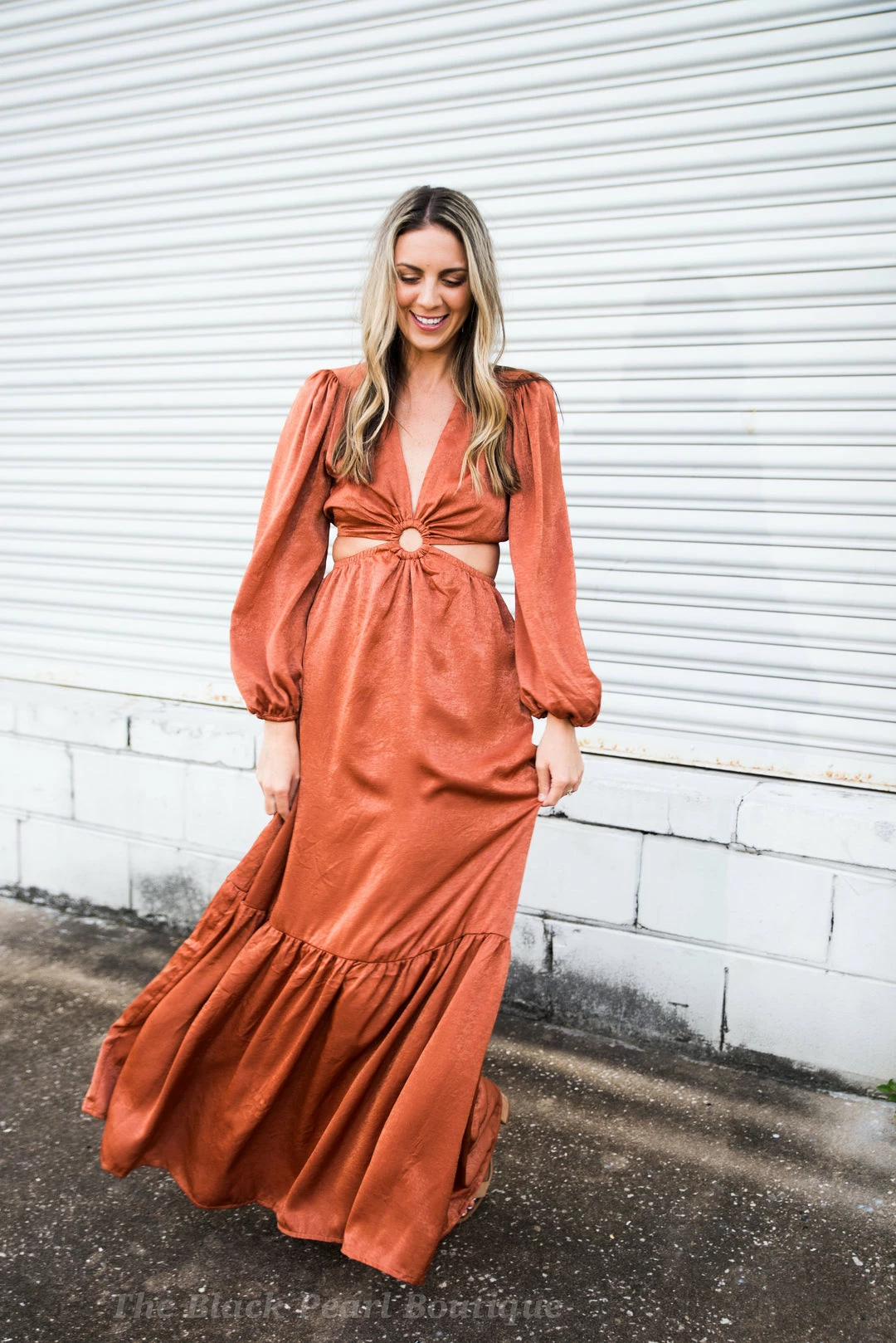 Peach Love Rust Satin Maxi 5 Peach Love Rust Satin Maxi
