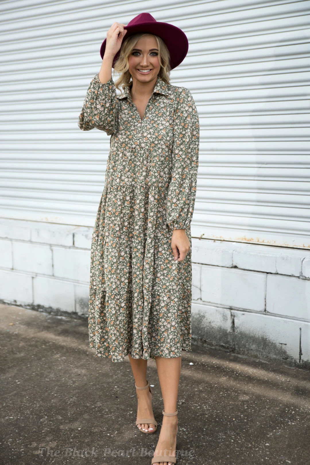 UMGEE Dresses Olive Floral Maxi Dress 2 UMGEE Dresses Olive Floral Maxi Dress