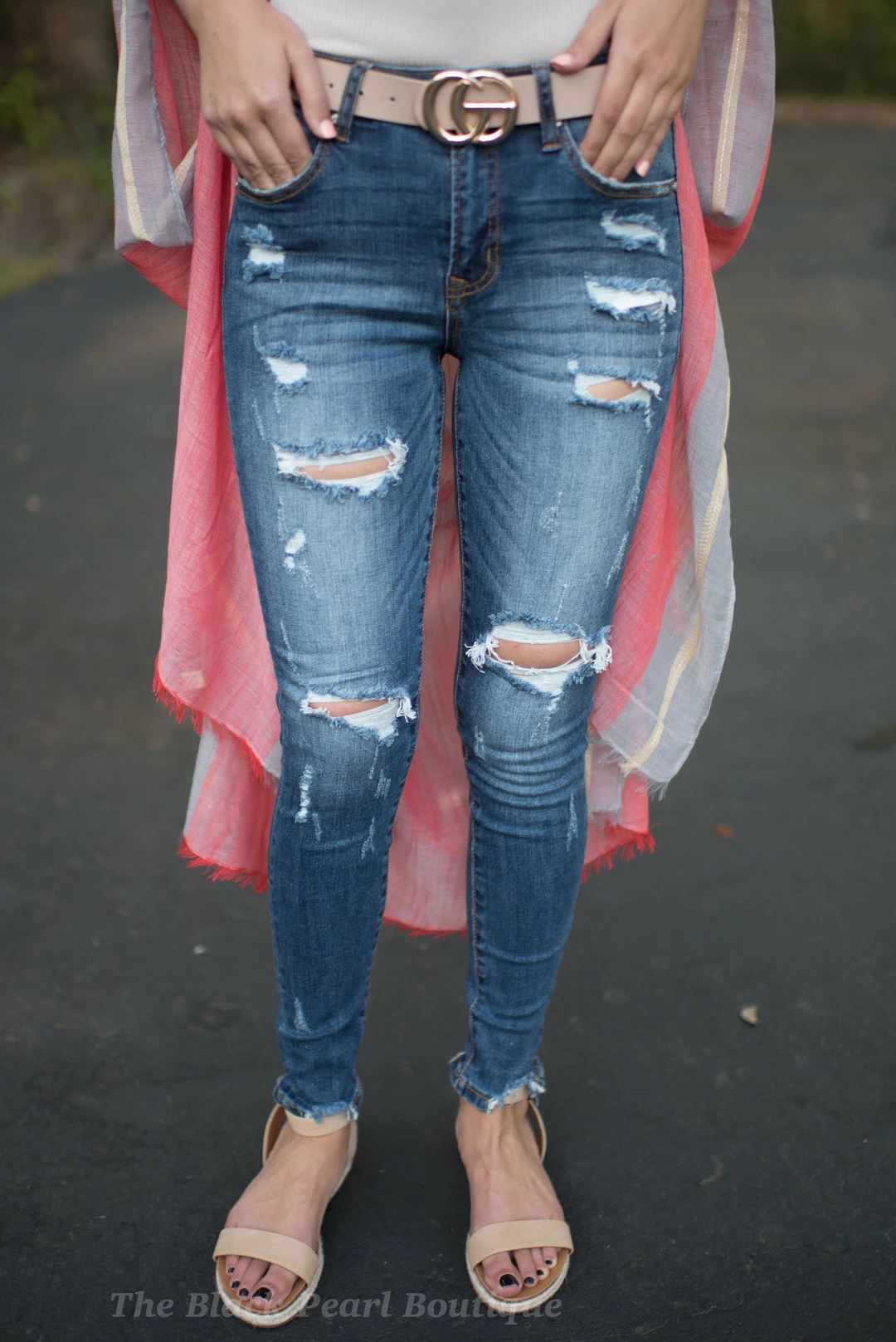 Cest Toi Dark Wash Distressed Skinny Jeans 1 Cest Toi Dark Wash Distressed Skinny Jeans