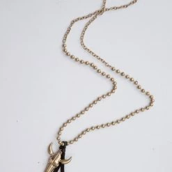 Golden Stella Gold Long Horn Necklace Accessories