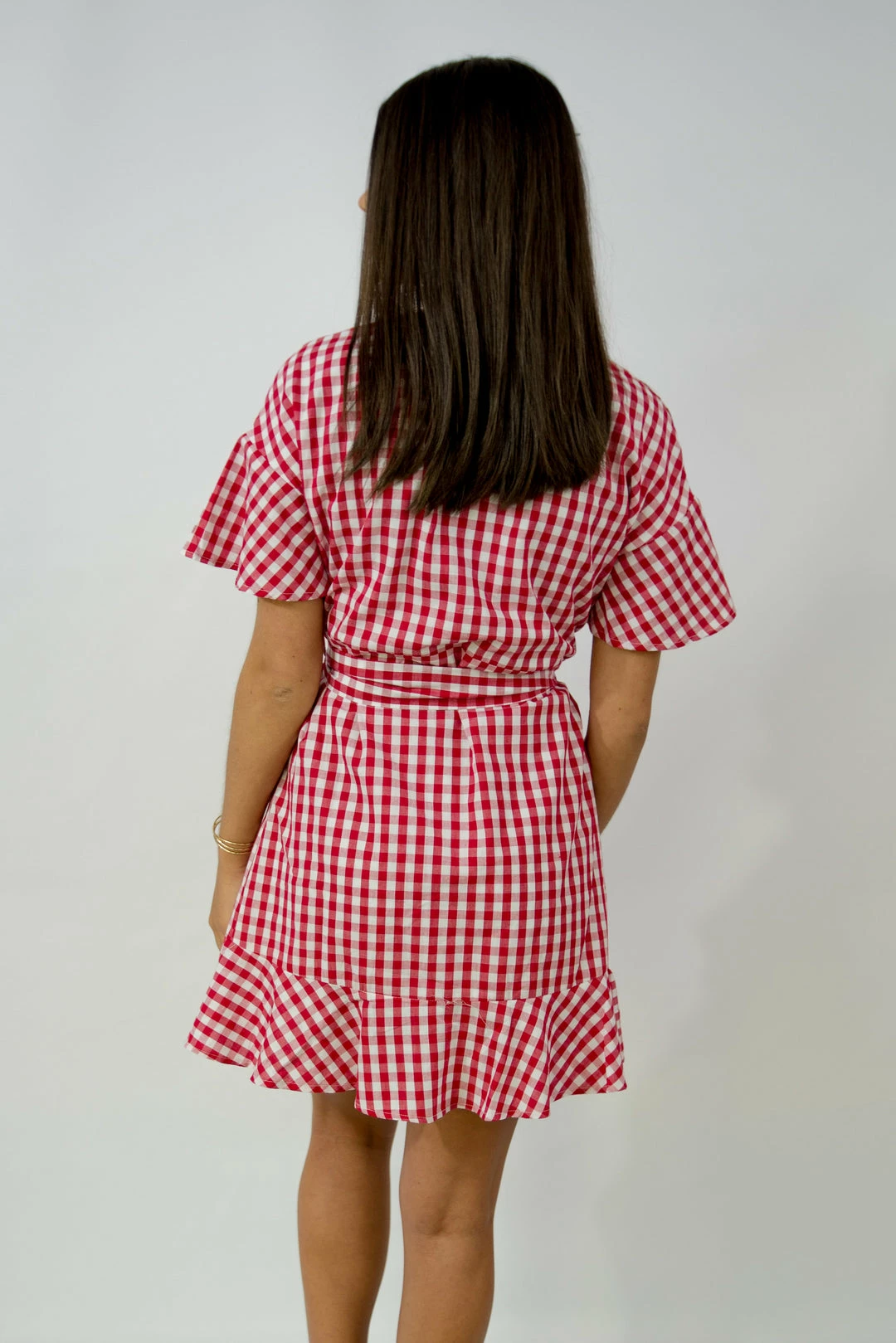 Entro Gingham V-Neck Wrap Dress Game Day! 3 Entro Gingham V-Neck Wrap Dress Game Day!
