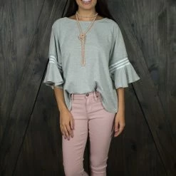 Easel Heather Grey Top