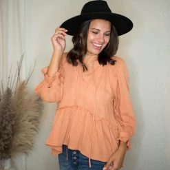 Blu Pepper Dusty Peach Blouse