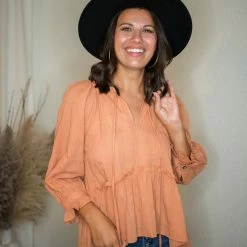 Blu Pepper Dusty Peach Blouse
