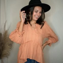 Blu Pepper Dusty Peach Blouse
