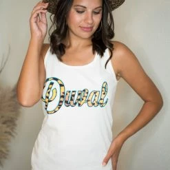 The Black Pearl Boutique White Duval Tanks Tops