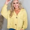 Bucketlist Mustard Slouchy Shacket Top Tops