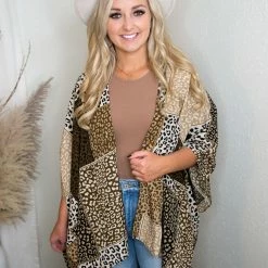 Jodifl Toffee Leopard Kimono